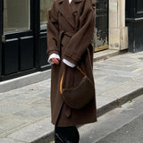 Elegant Double-Breasted Long Trench Coat