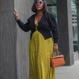 Chic Deep V-Neck Knit Cardigan with Decorative Button