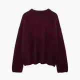 Relaxed Fit Knit Pullover with Round Neck