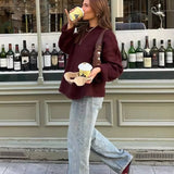 Relaxed Fit Knit Pullover with Round Neck