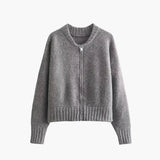 Vintage-Inspired Zip Knit Cardigan for All Seasons