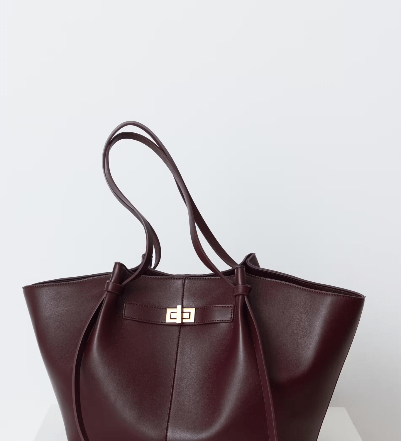 Structured Shopper Bag with Gold-Tone Detail