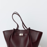 Structured Shopper Bag with Gold-Tone Detail