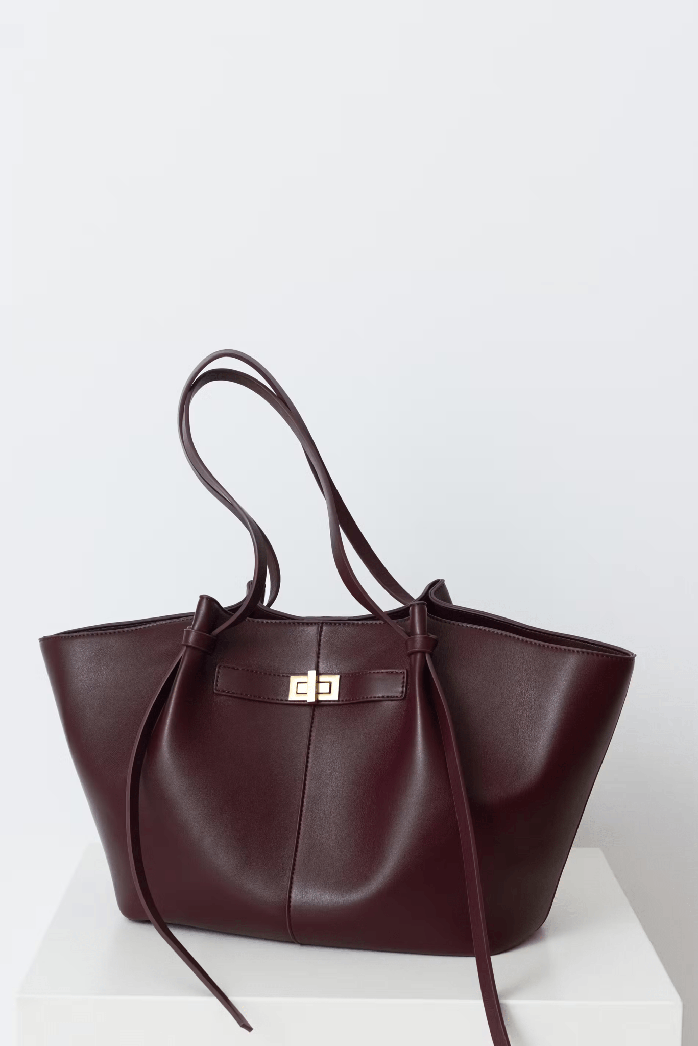 Structured Shopper Bag with Gold-Tone Detail
