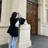 Structured Shopper Bag with Gold-Tone Detail