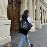 Structured Shopper Bag with Gold-Tone Detail