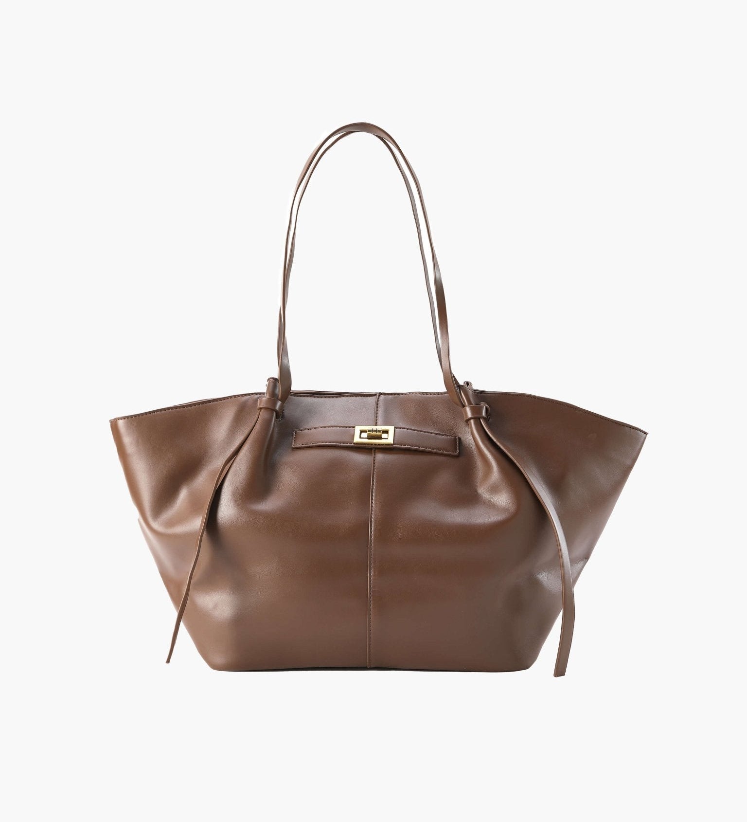 Structured Shopper Bag with Gold-Tone Detail