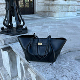 Structured Shopper Bag with Gold-Tone Detail