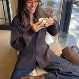 V-Neck Knit Cardigan – Waist-Cinching Lantern Sleeve Sweater