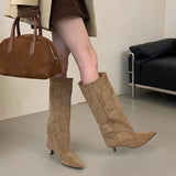Elegant Knee-High Kitten Heel Boots