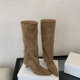 Elegant Knee-High Kitten Heel Boots