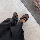 Mesh Strap Ballet Flats