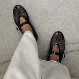 Mesh Strap Ballet Flats