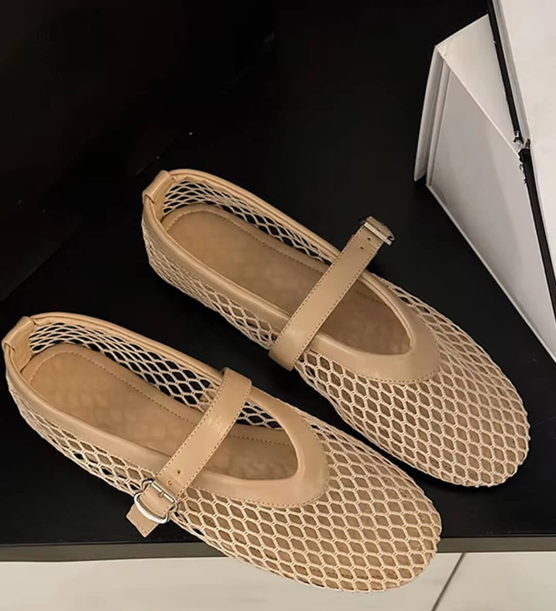 Mesh Strap Ballet Flats