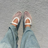 Mesh Strap Ballet Flats