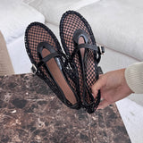 Mesh Strap Ballet Flats