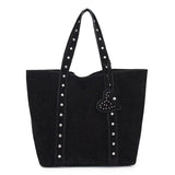 Suede Studded Tote Bag