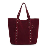 Suede Studded Tote Bag